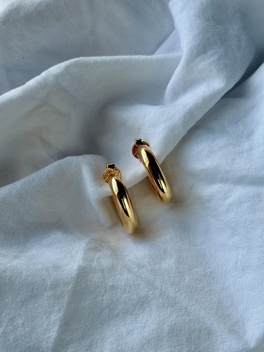 Ballooned Hoops Small 18k Gold Plated Earrings